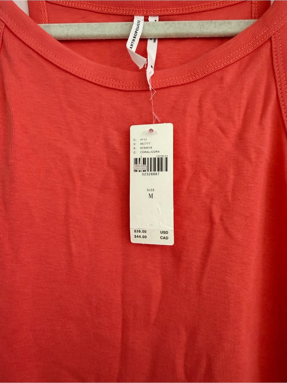 NWT Anthropologie Coral Racerback Tank Top M - Picture 2 of 4